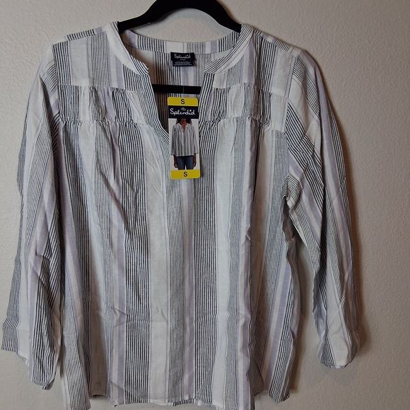Striped Long Sleeve Blouse - Picture 1 of 8